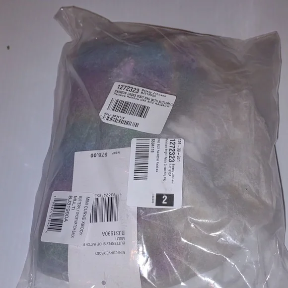 😺BETSEY JOHNSON Rainbow Bright Butterfly Crossbody - Picture 10 of 10